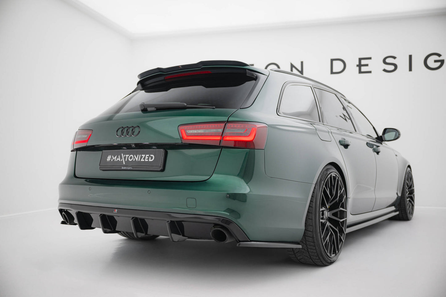 Diffusor Heck Ansatz für Audi A6 S-line Avant C7 schwarz Hochglanz