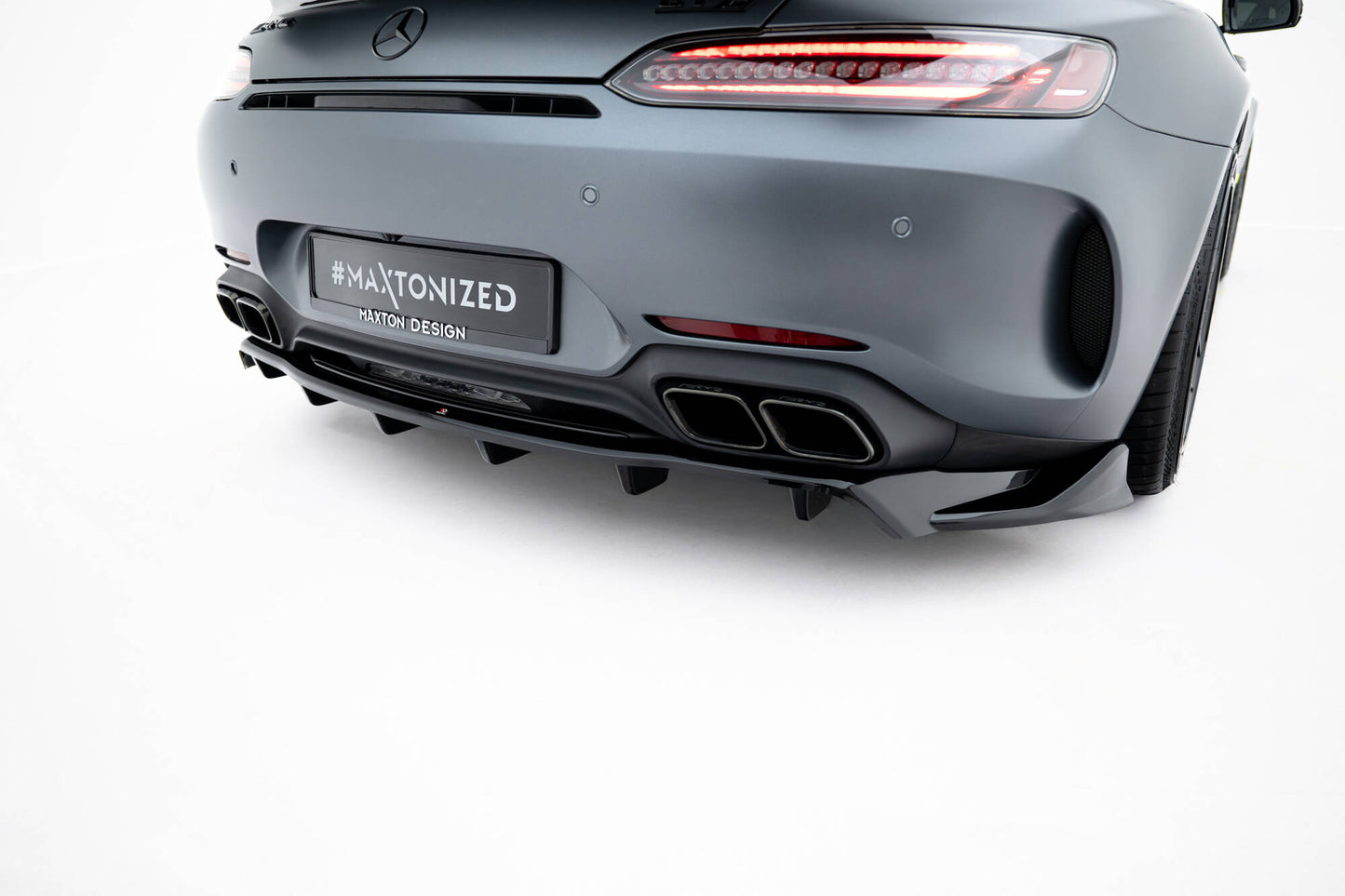 Mittlerer Cup Diffusor DTM Look Heck Ansatz für Mercedes-AMG GT C C190 Facelift schwarz Hochglanz