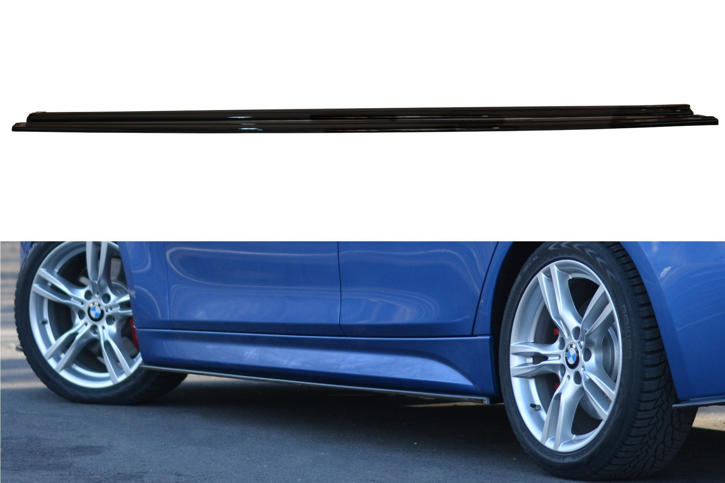 Seitenschweller Ansatz für BMW 3er M-Paket F30 / F30 Facelift schwarz Hochglanz