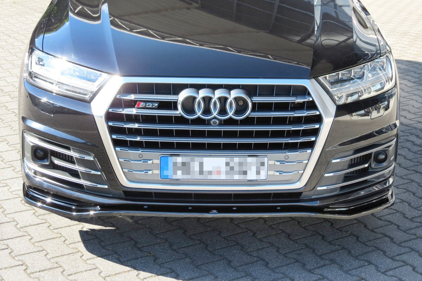 Front Ansatz für Audi SQ7 / Q7 S-Line Mk.2 schwarz Hochglanz