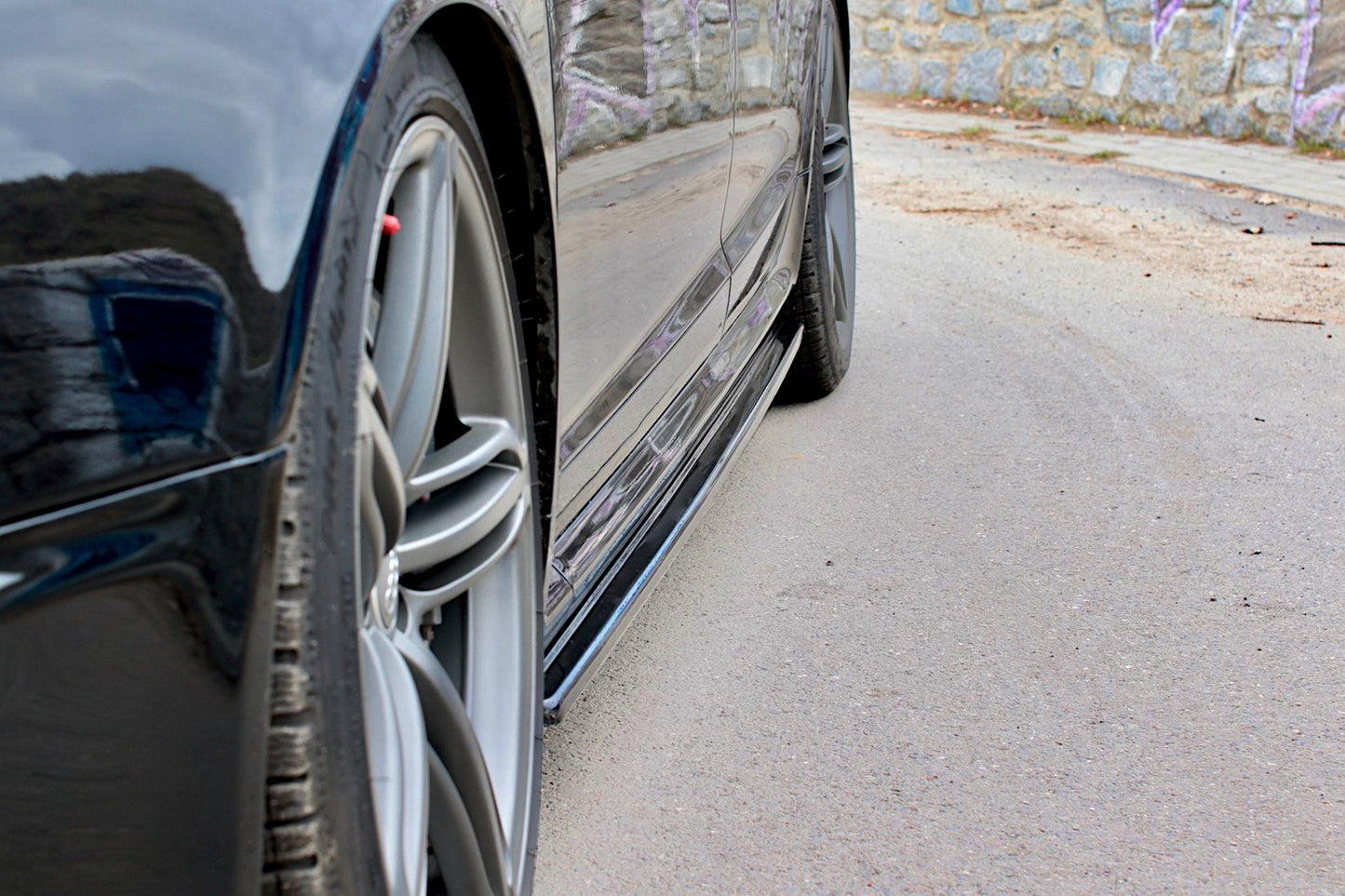 Seitenschweller Ansatz für Audi RS6 C6 schwarz Hochglanz