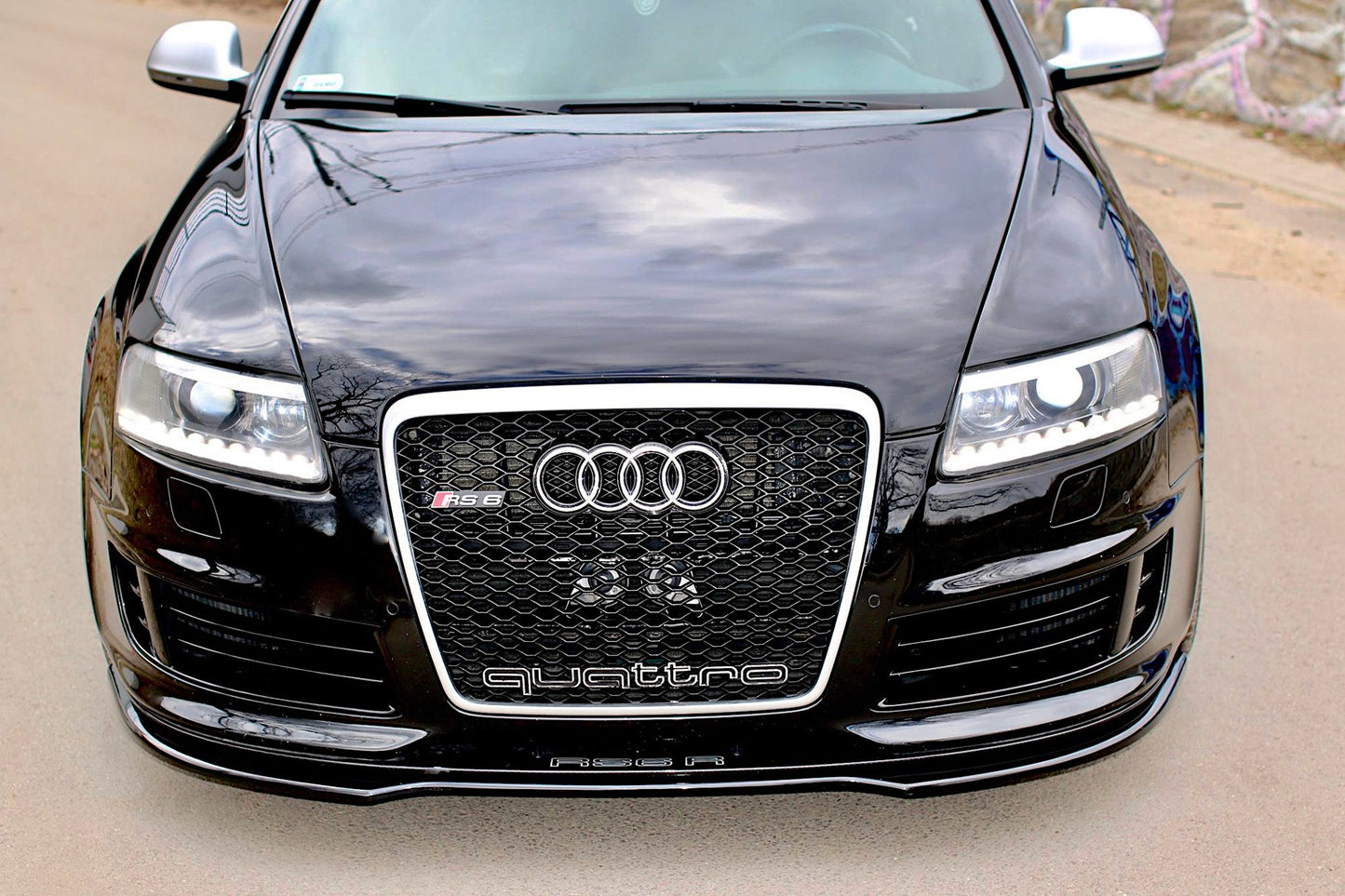 Front Ansatz für AUDI RS6 C6 schwarz Hochglanz
