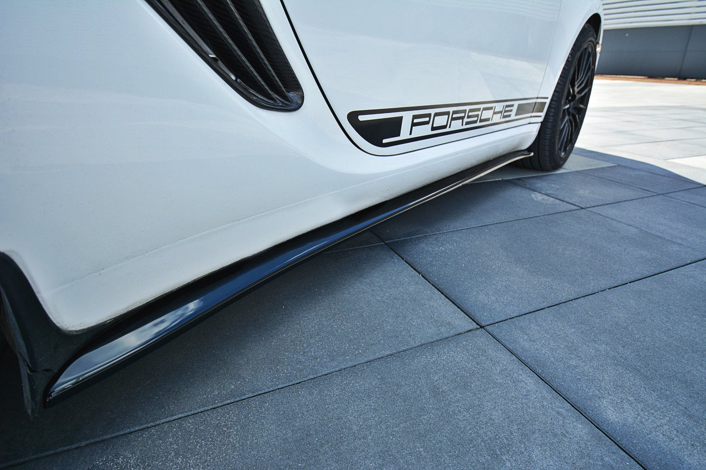Seitenschweller Ansatz für PORSCHE CAYMAN S 987C schwarz Hochglanz