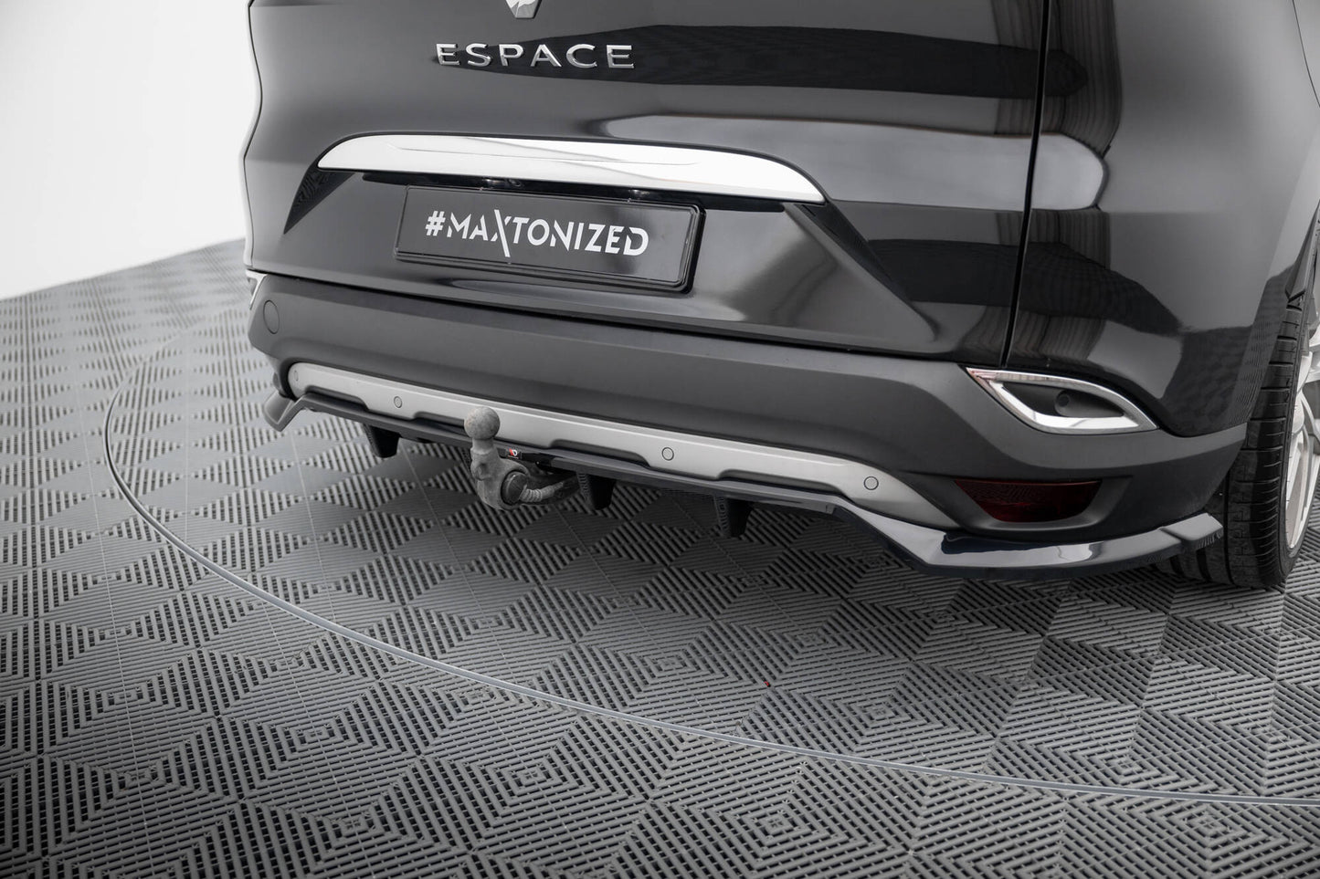 Mittlerer Cup Diffusor DTM Look Heck Ansatz für Renault Espace Mk5 schwarz Hochglanz