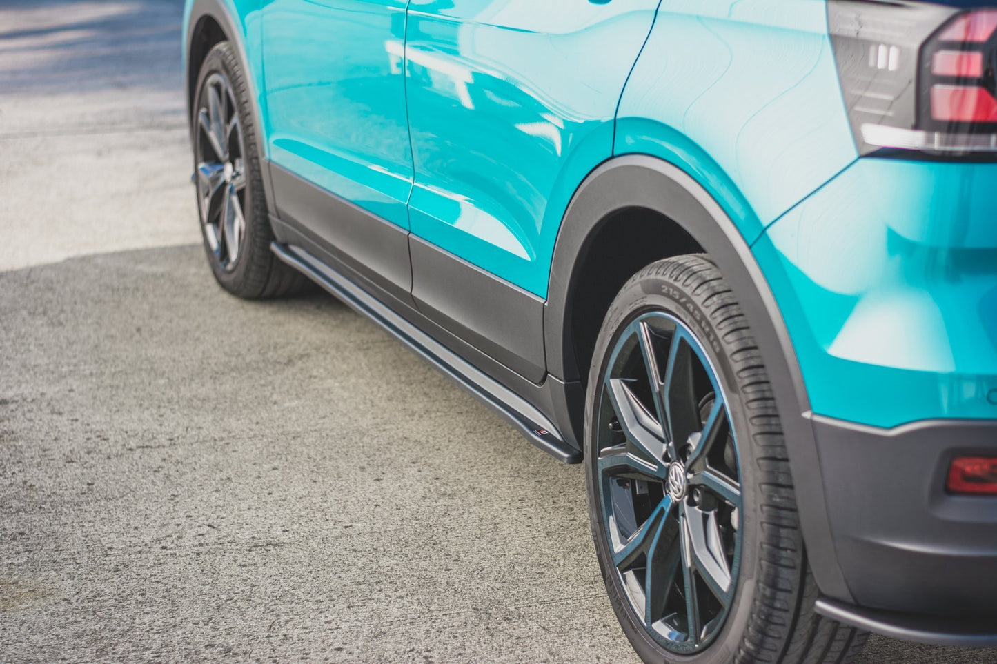 Seitenschweller Ansatz für VW T-Cross schwarz Hochglanz