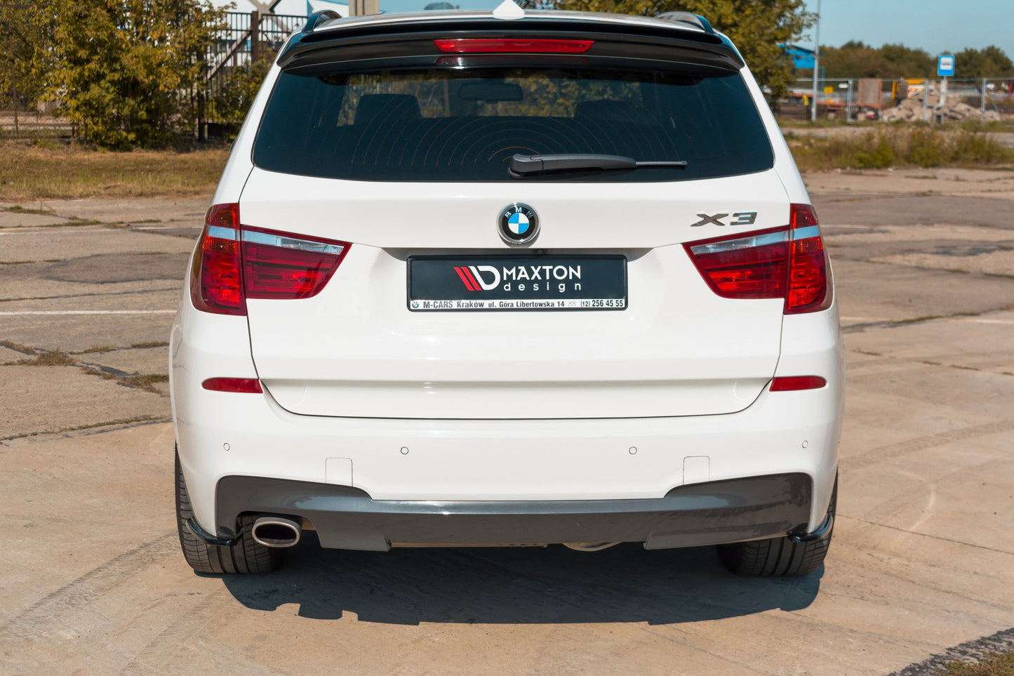Heck Ansatz Flaps Diffusor für BMW X3 F25 M-Paket Facelift schwarz matt