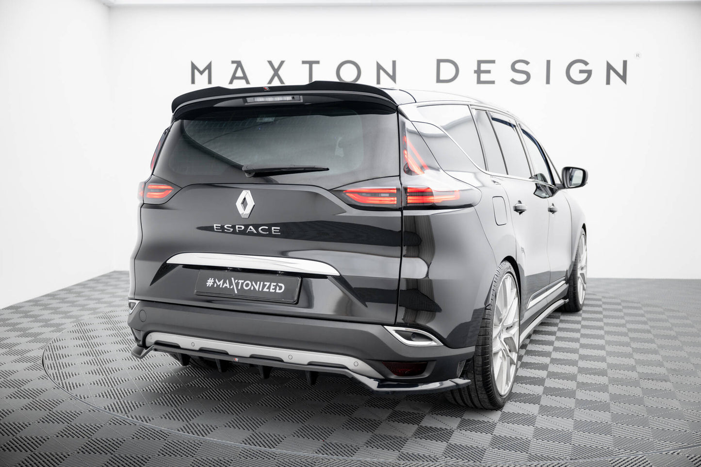 Mittlerer Cup Diffusor DTM Look Heck Ansatz für Renault Espace Mk5 schwarz Hochglanz