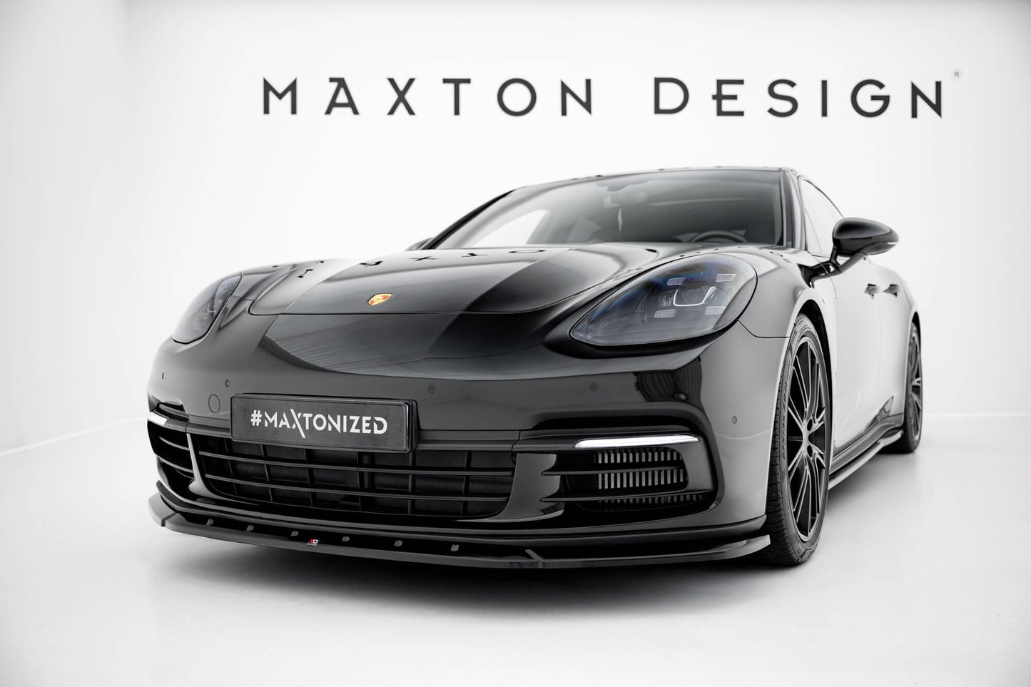 Front Ansatz V.1 für Porsche Panamera E-Hybrid / Panamera 4S 971 schwarz Hochglanz