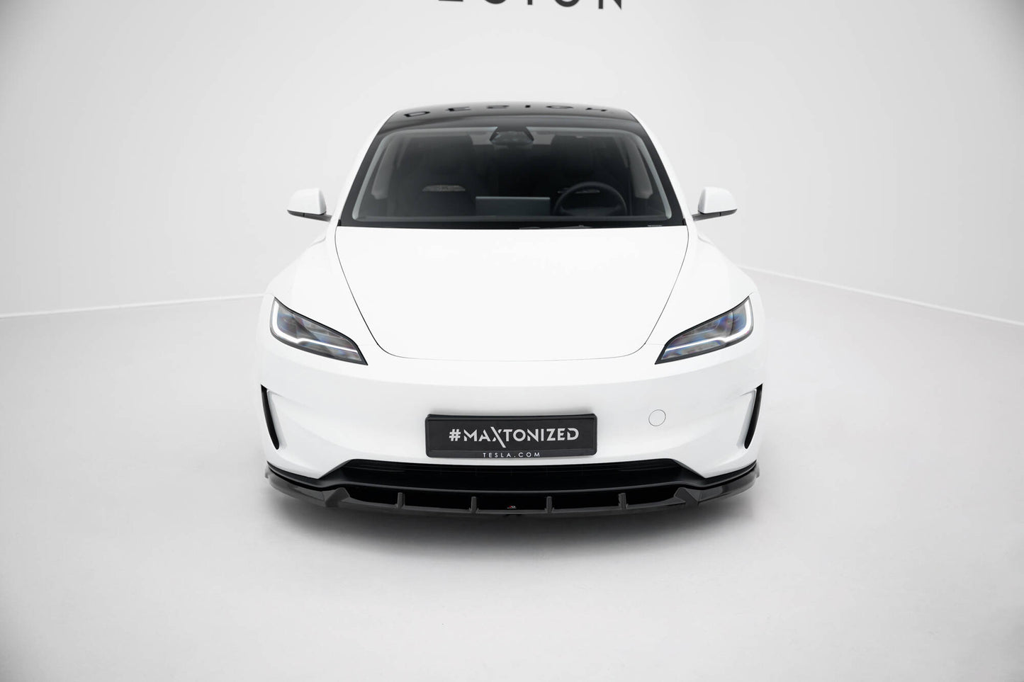 Front Ansatz V.2 für Tesla Model 3 Performance Mk1 Facelift schwarz Hochglanz