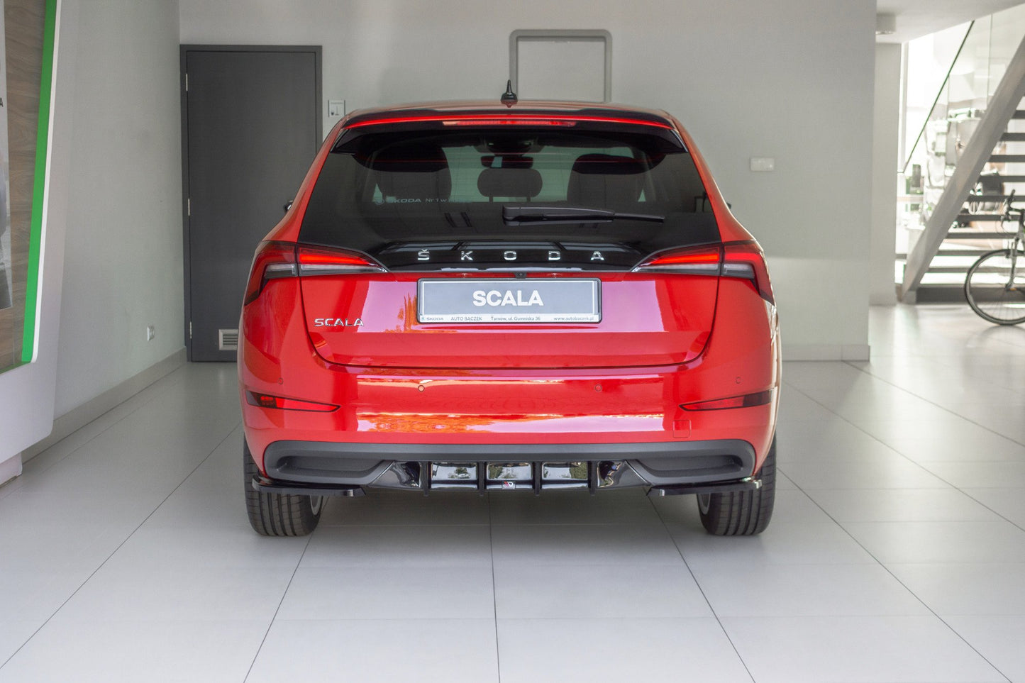 Heck Ansatz Flaps Diffusor für Skoda Scala schwarz Hochglanz