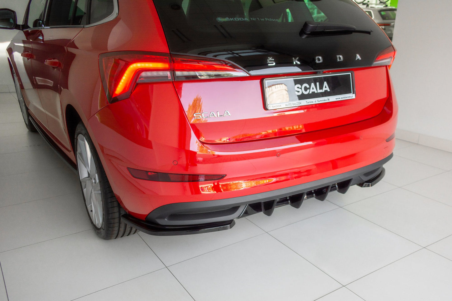 Diffusor Heck Ansatz für Skoda Scala schwarz Hochglanz