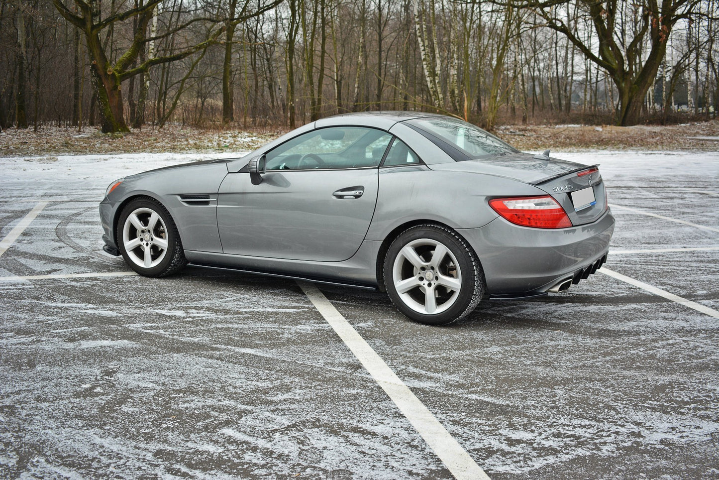 Seitenschweller Ansatz für Mercedes SLK R172 schwarz Hochglanz