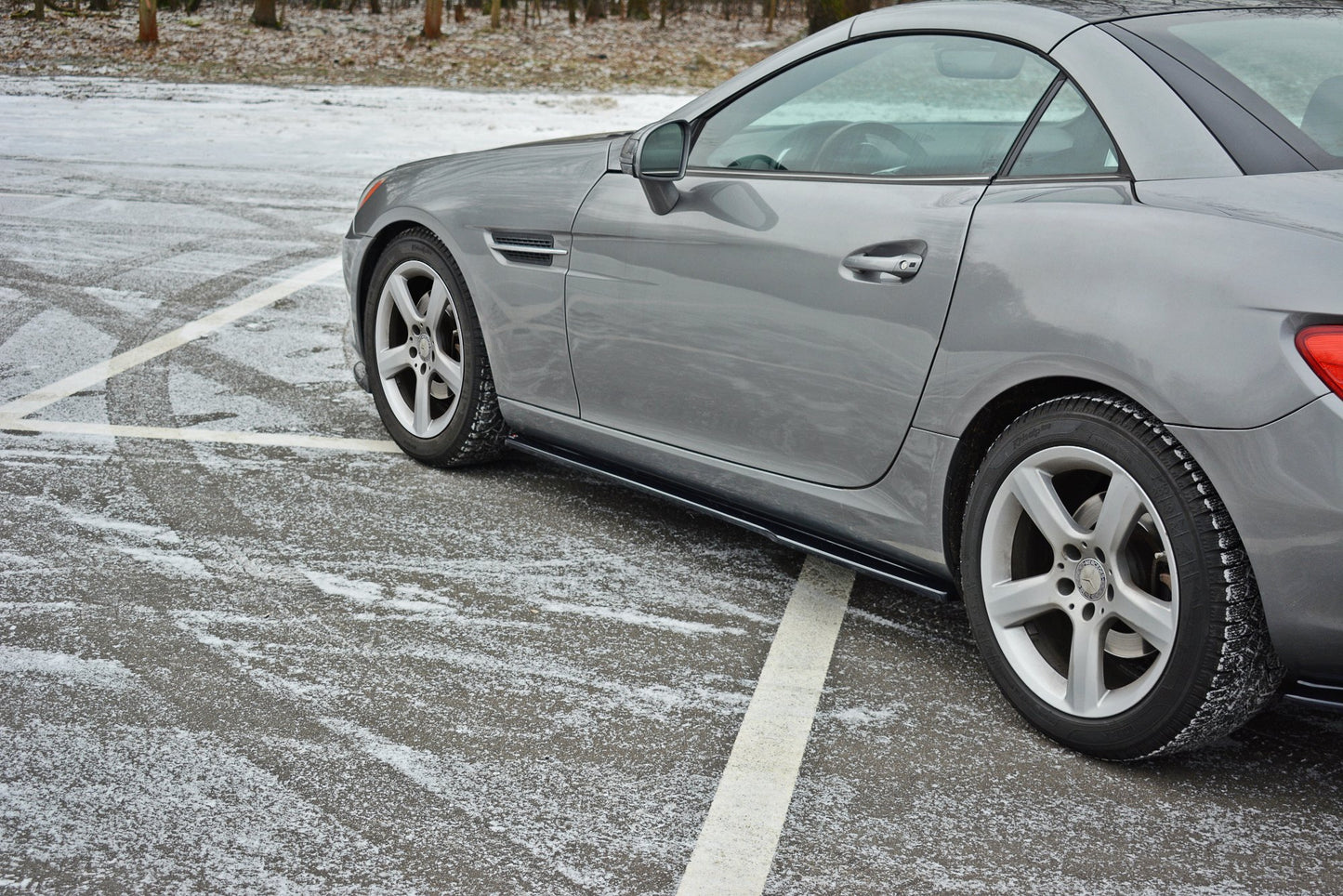 Seitenschweller Ansatz für Mercedes SLK R172 schwarz Hochglanz