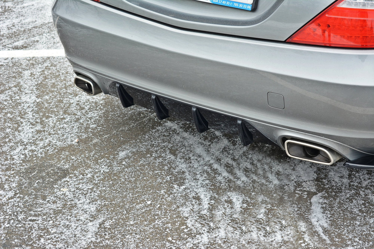 Diffusor Heck Ansatz für Mercedes SLK R172 schwarz Hochglanz