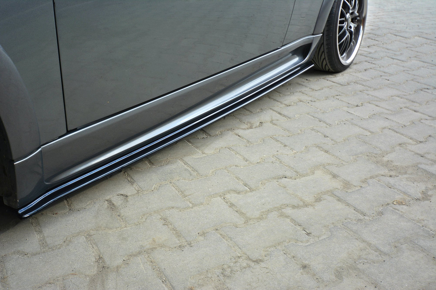 Seitenschweller Ansatz für MINI R53 COOPER S JCW schwarz Hochglanz
