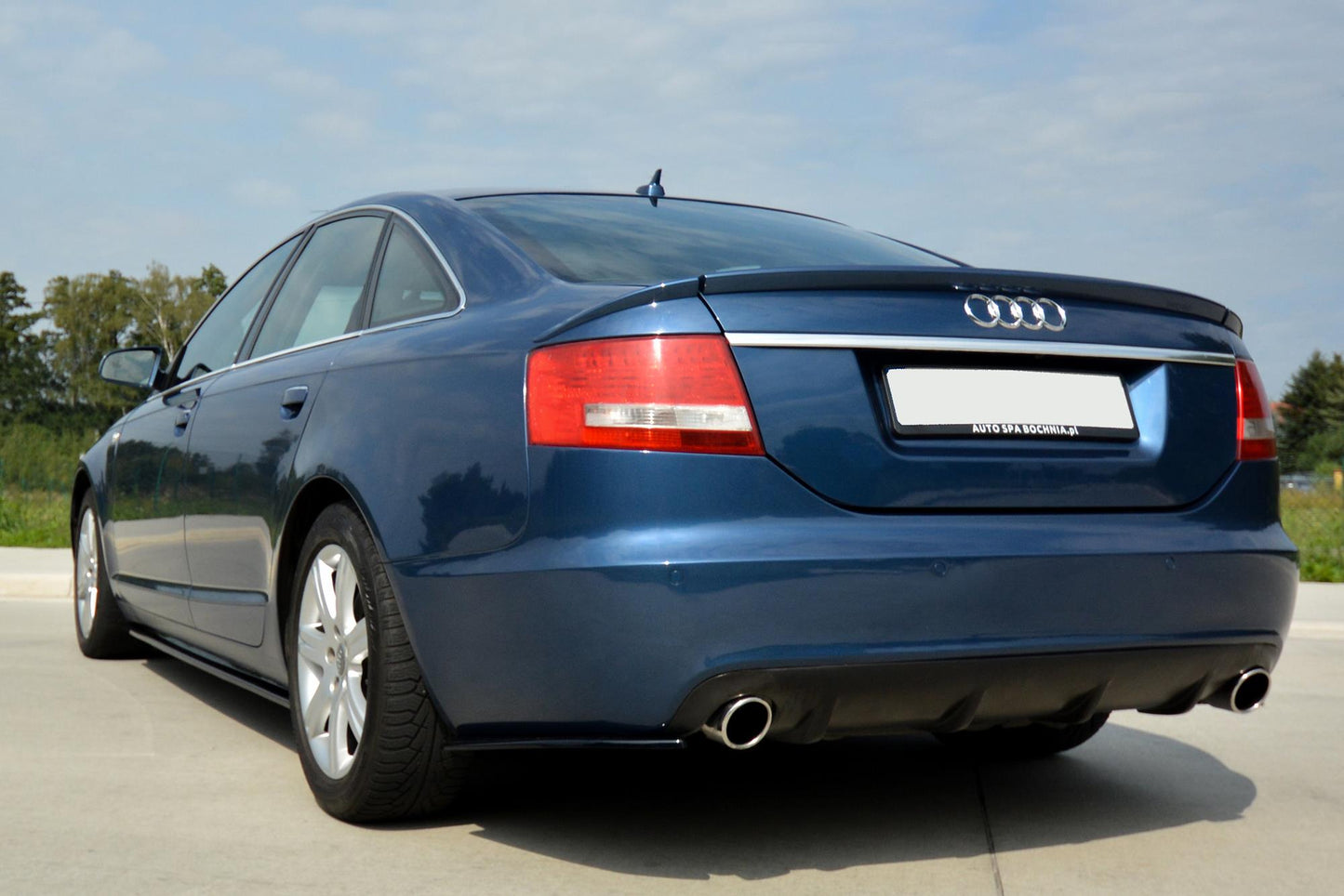 Seitenschweller Ansatz für Audi A6 S-Line C6 / C6 FL schwarz Hochglanz