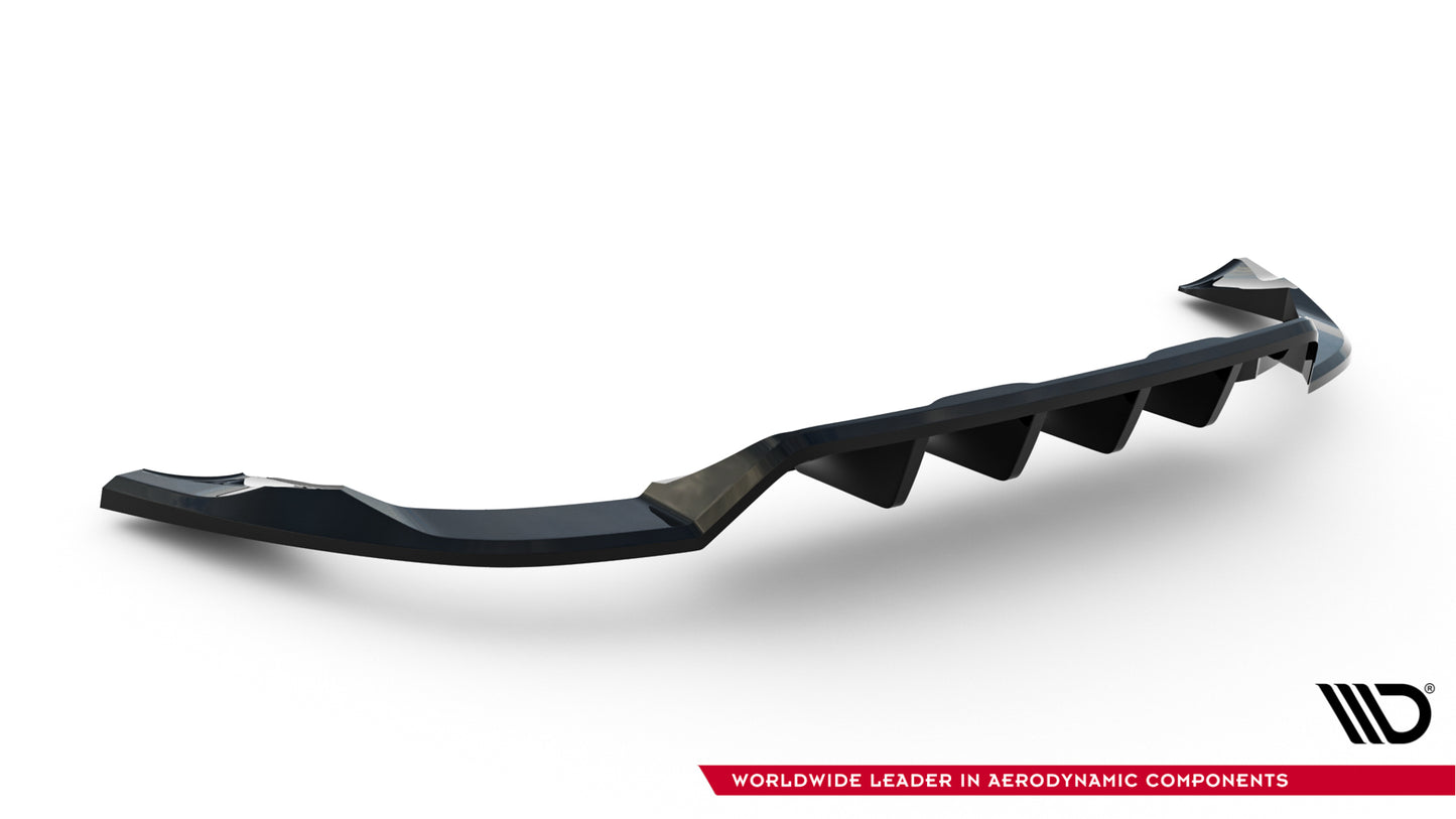 Mittlerer Cup Diffusor DTM Look Heck Ansatz für Volvo XC60 Mk1 Facelift schwarz Hochglanz
