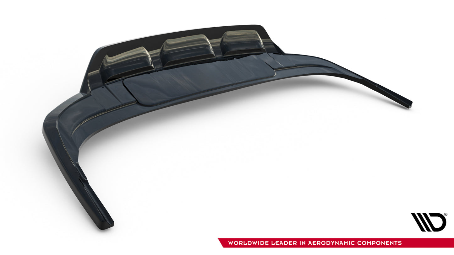 Mittlerer Cup Diffusor DTM Look Heck Ansatz für Audi RSQ8 Mk1 Facelift schwarz Hochglanz