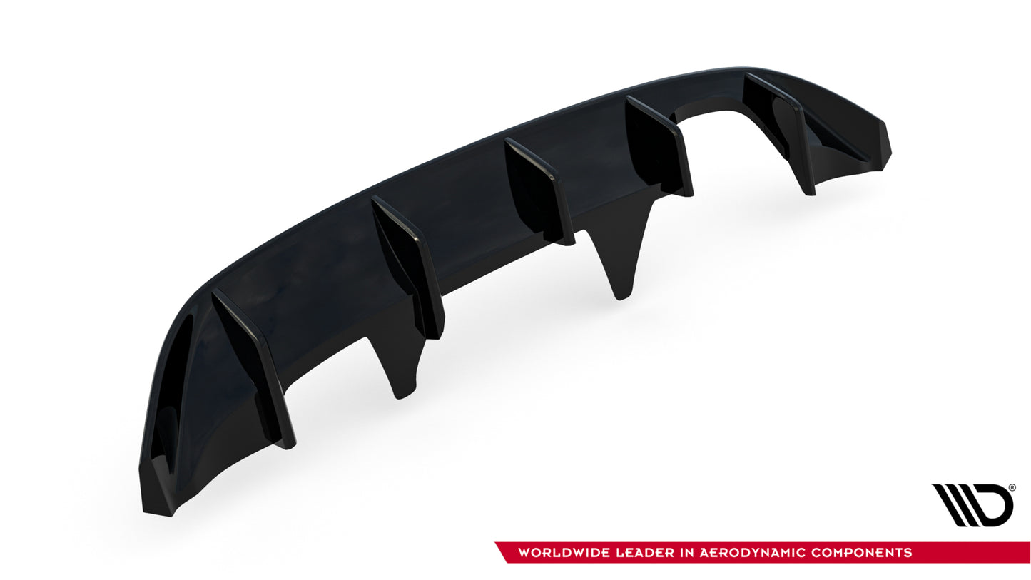 Diffusor Heck Ansatz für Ford Fiesta Mk8 ST-Line schwarz Hochglanz