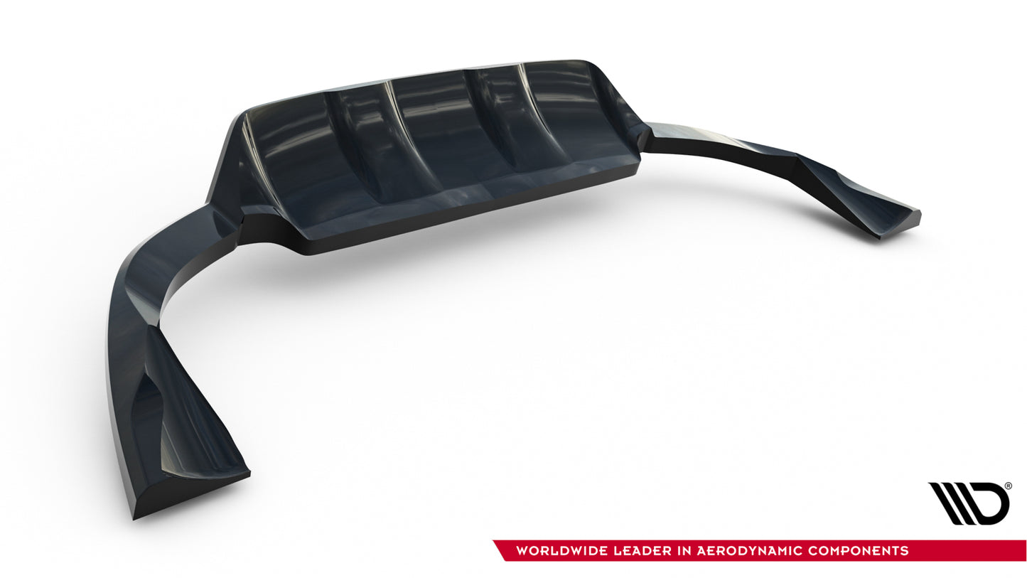 Mittlerer Cup Diffusor DTM Look Heck Ansatz für Volvo XC60 Mk1 Facelift schwarz Hochglanz