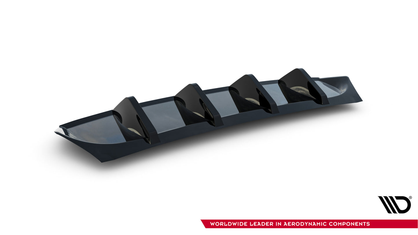 Diffusor Heck Ansatz für Skoda Octavia Sportline Liftback / Combi Mk4 Facelift schwarz Hochglanz
