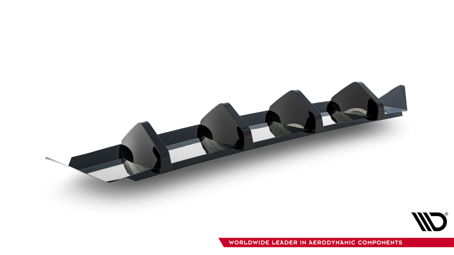 Diffusor Heck Ansatz für Skoda Superb Mk4 schwarz Hochglanz