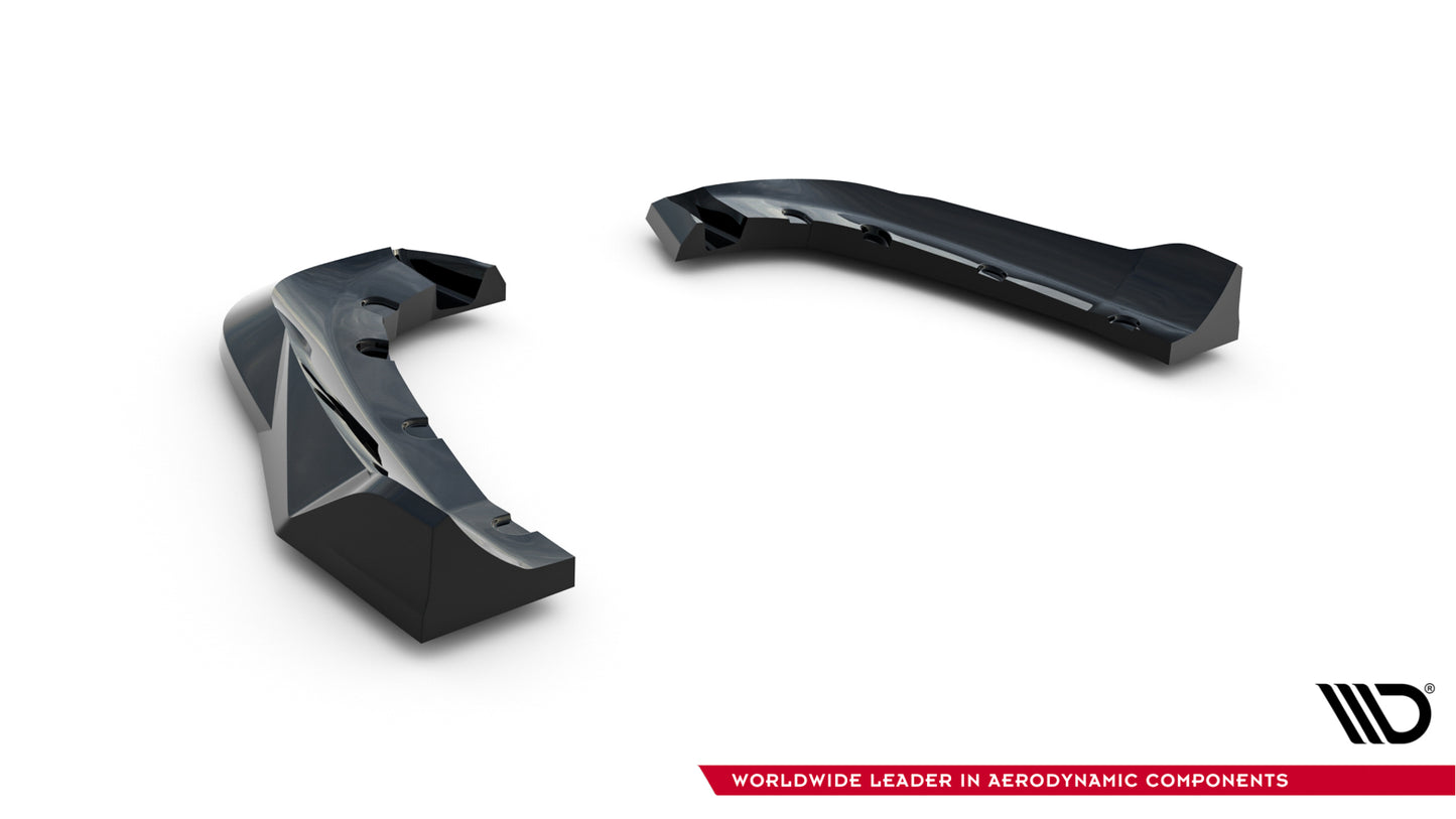 Heck Ansatz Flaps Diffusor V.2 für Alfa Romeo Stelvio Mk1 schwarz Hochglanz
