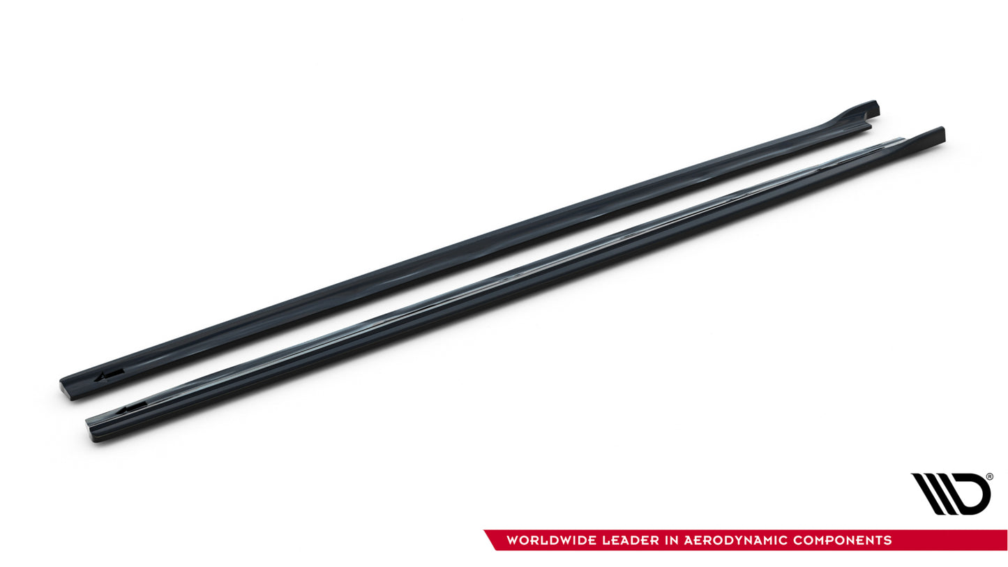 Seitenschweller Ansatz für Peugeot Partner Maxi Mk3 schwarz Hochglanz