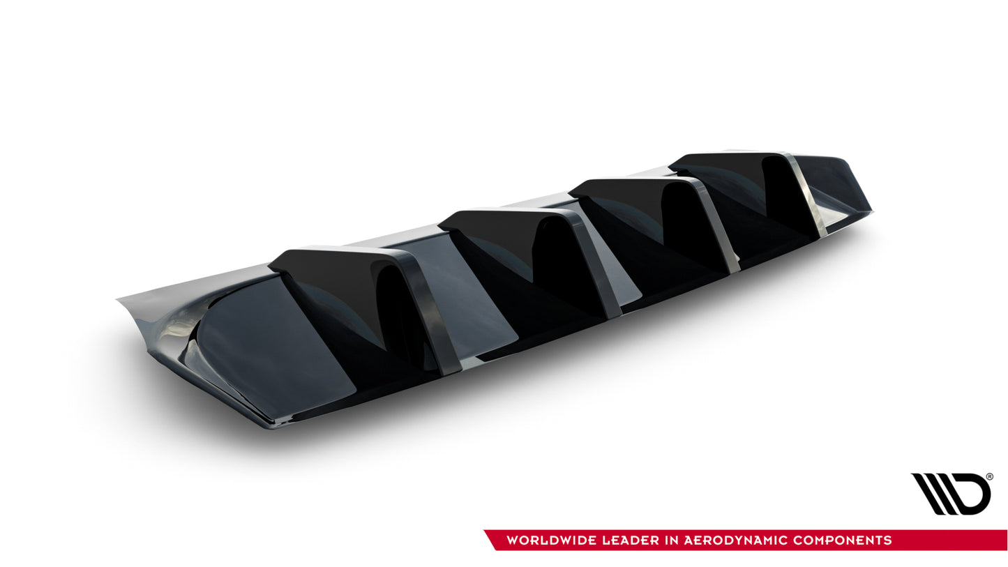 Diffusor Heck Ansatz für Skoda Octavia Sportline Liftback / Combi Mk4 Facelift schwarz Hochglanz