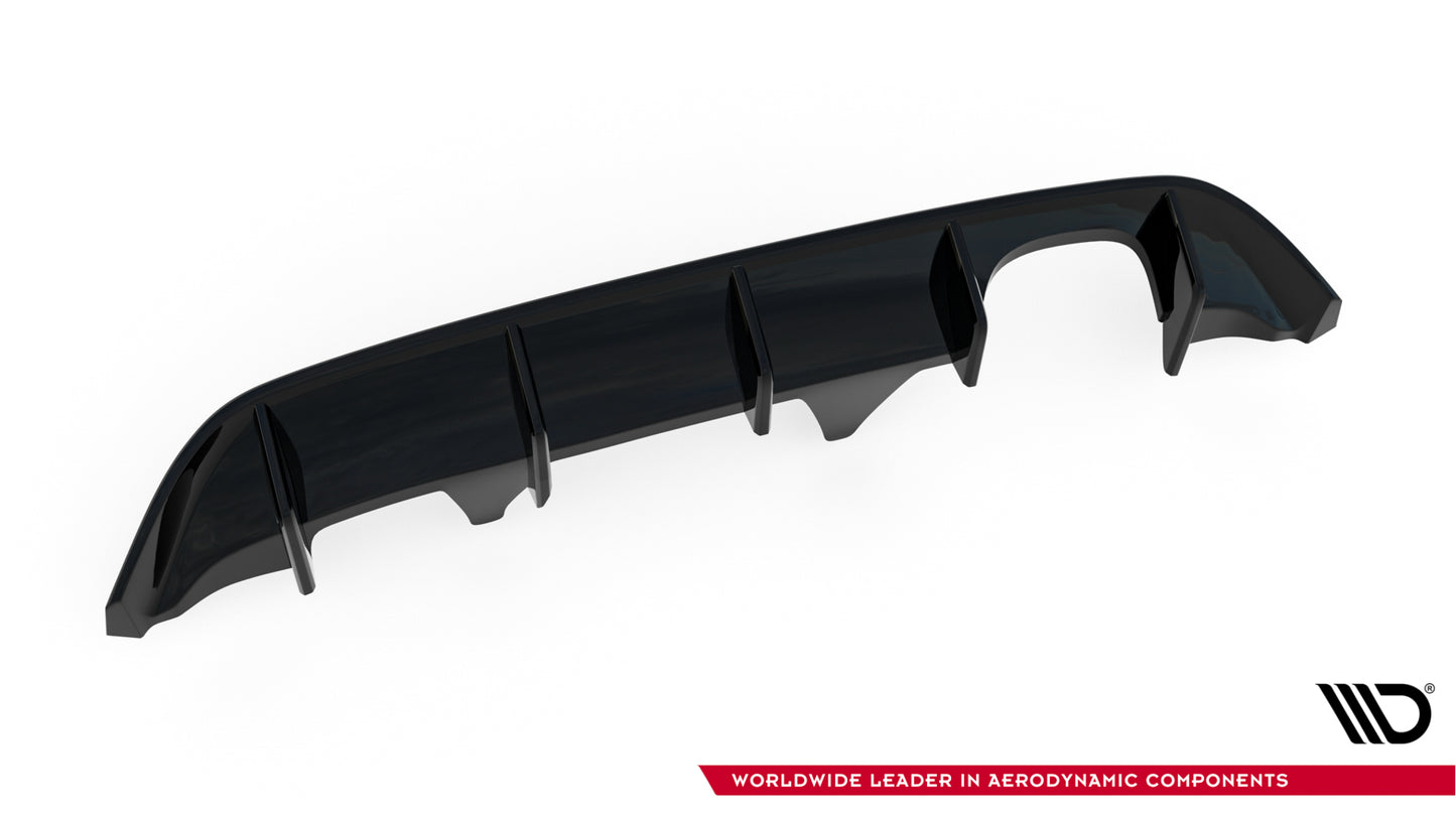 Diffusor Heck Ansatz für Ford Fiesta Mk8 ST-Line schwarz Hochglanz