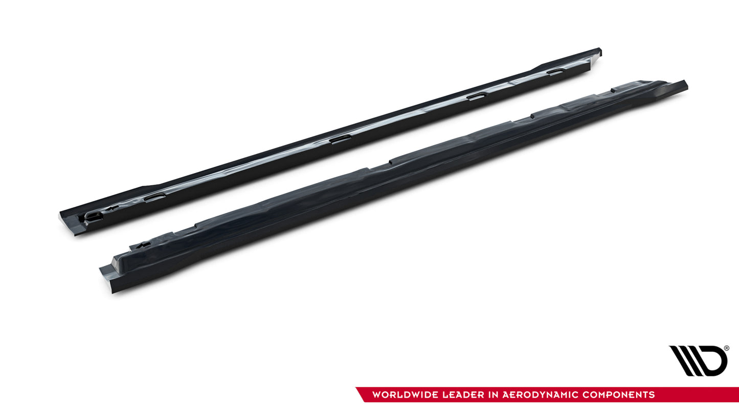 Seitenschweller Ansatz für V.1 für Skoda Superb Mk4 schwarz Hochglanz