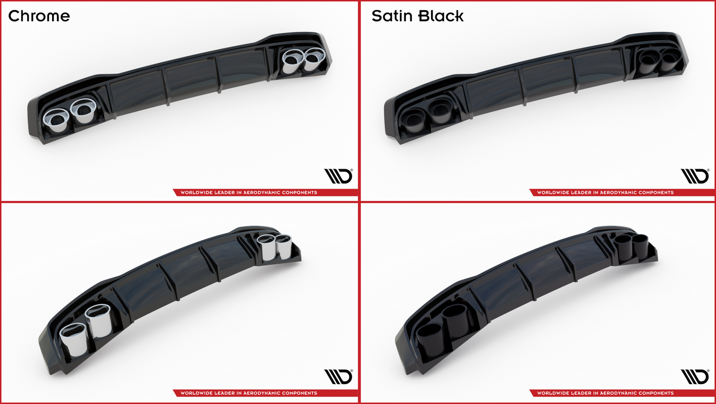 Diffusor Heck Ansatz + Endrohre für Audi A3 S-Line Sportback 8Y