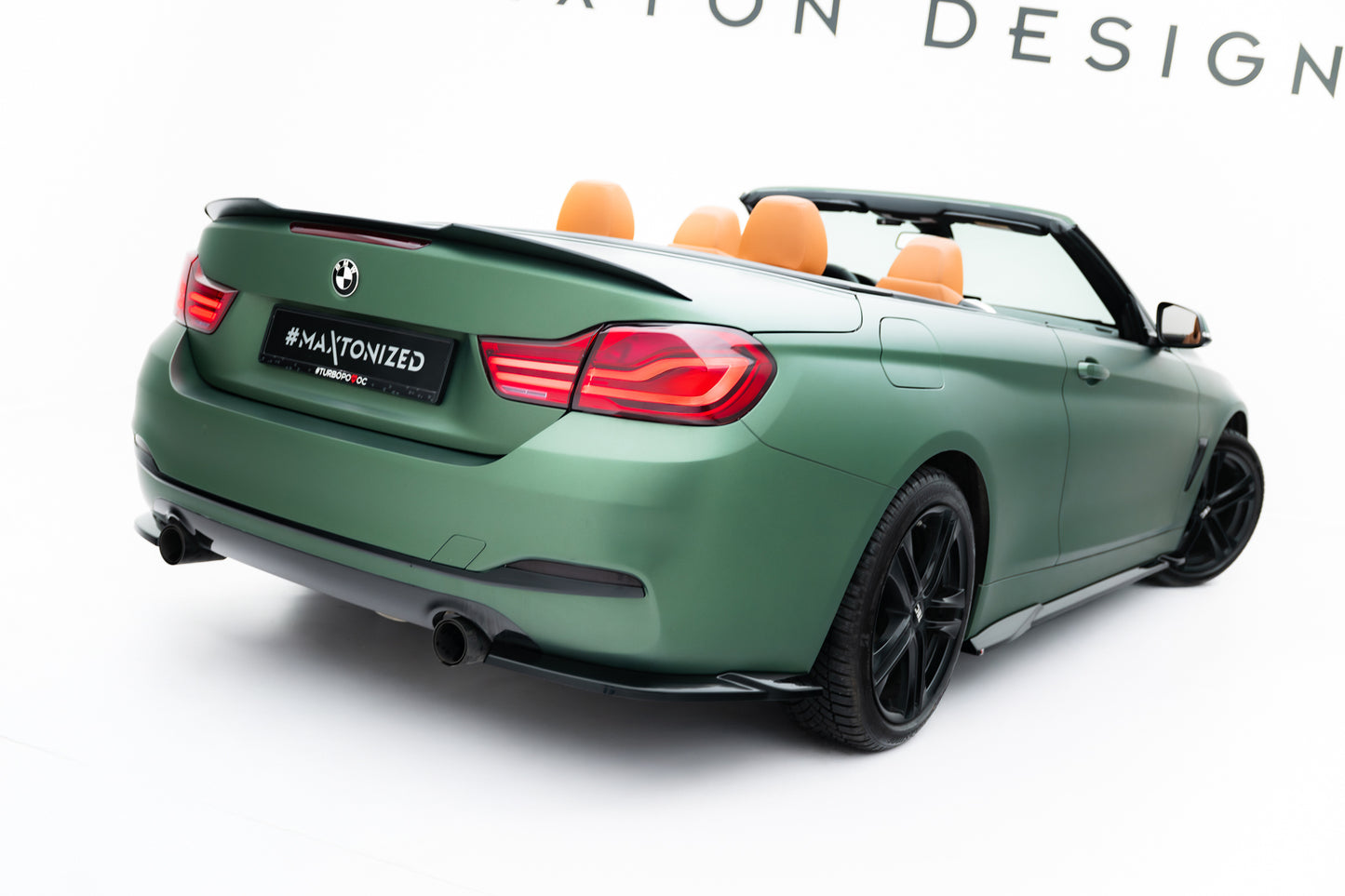 Heck Ansatz Flaps Diffusor für BMW 4er Cabrio / Coupe F33 / F32 schwarz Hochglanz