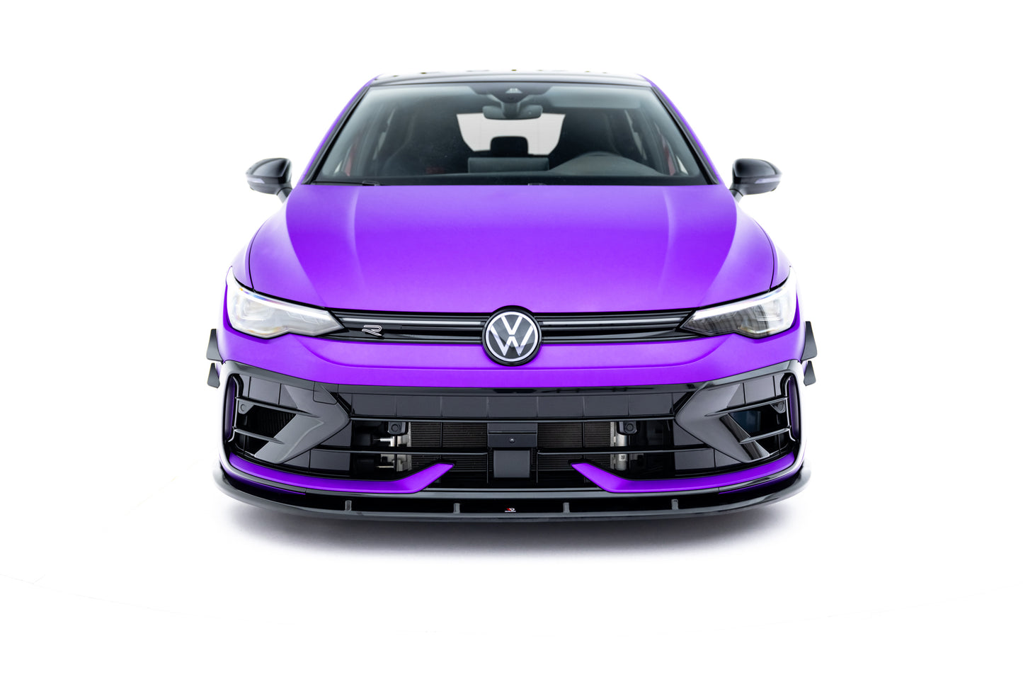 Front Ansatz V.2 für VW Golf R Mk8 Facelift schwarz Hochglanz