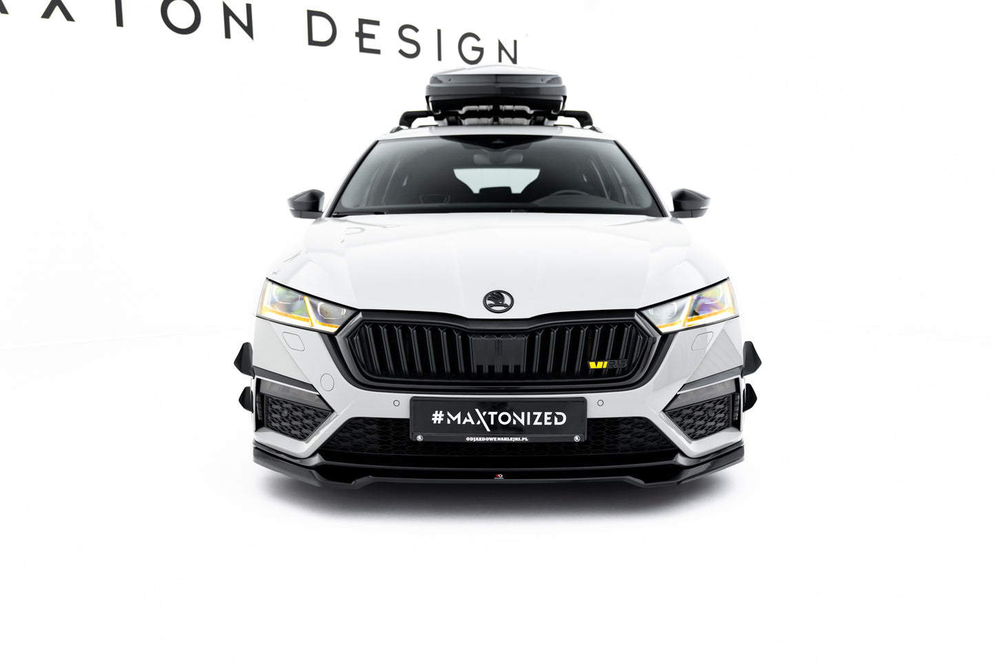 Front Ansatz V.4 für Skoda Octavia RS Mk4 schwarz Hochglanz