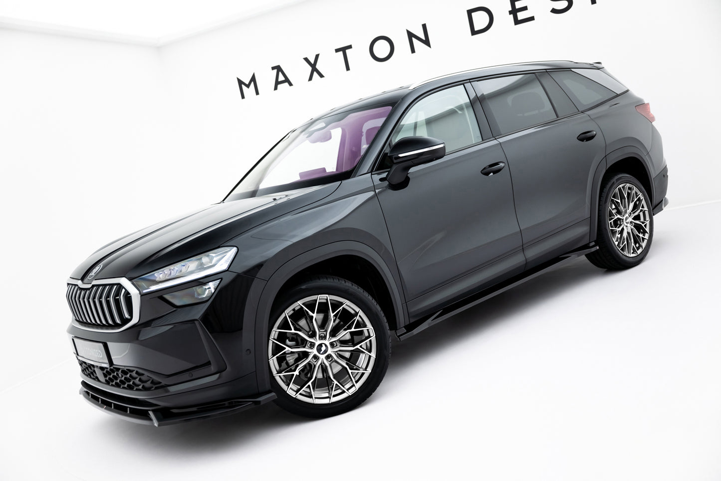Seitenschweller Ansatz für Skoda Kodiaq Mk2 schwarz Hochglanz