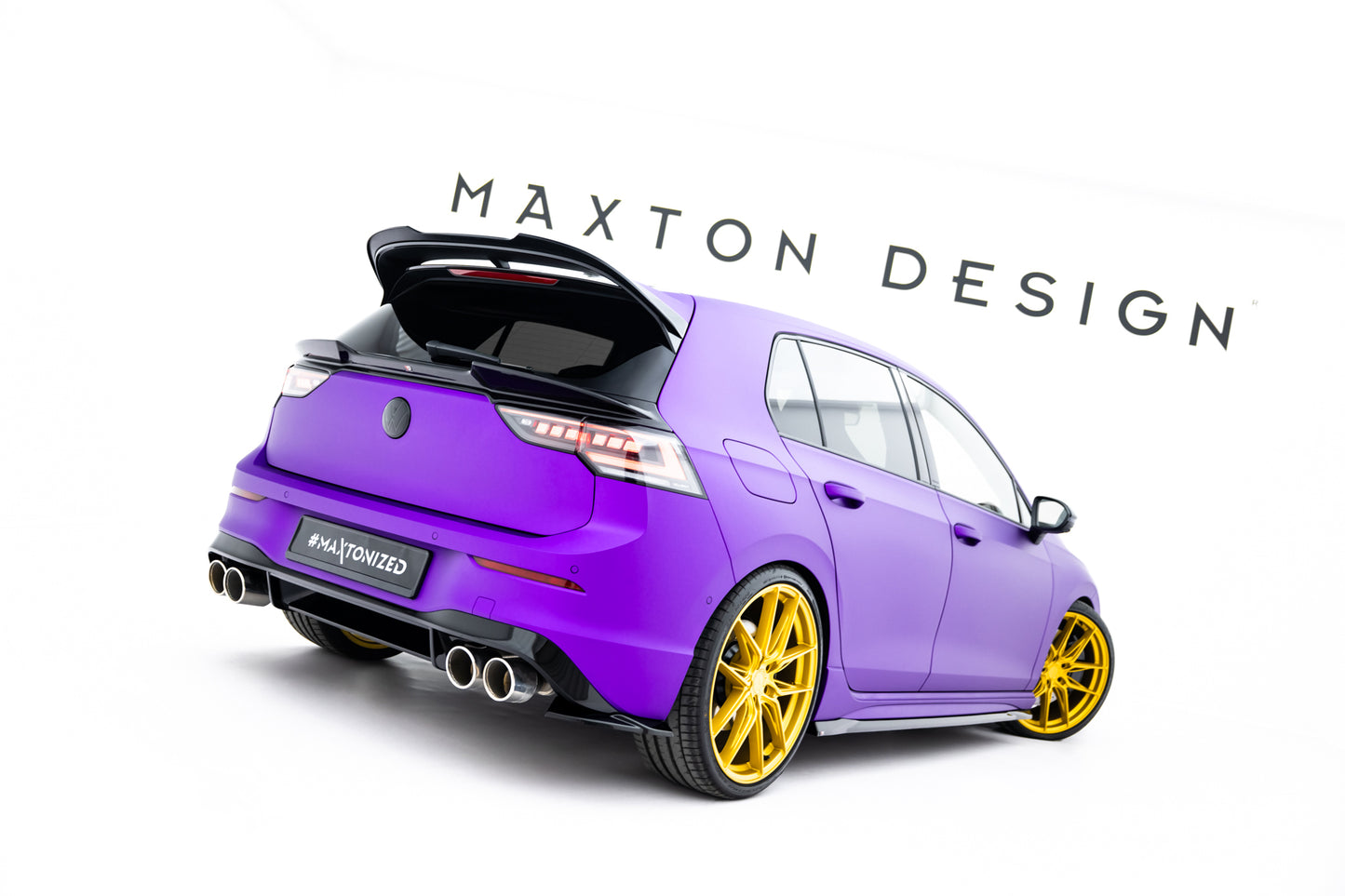 Heck Ansatz Flaps Diffusor V.8 für VW Golf R Mk8 / Mk8 Facelift schwarz Hochglanz