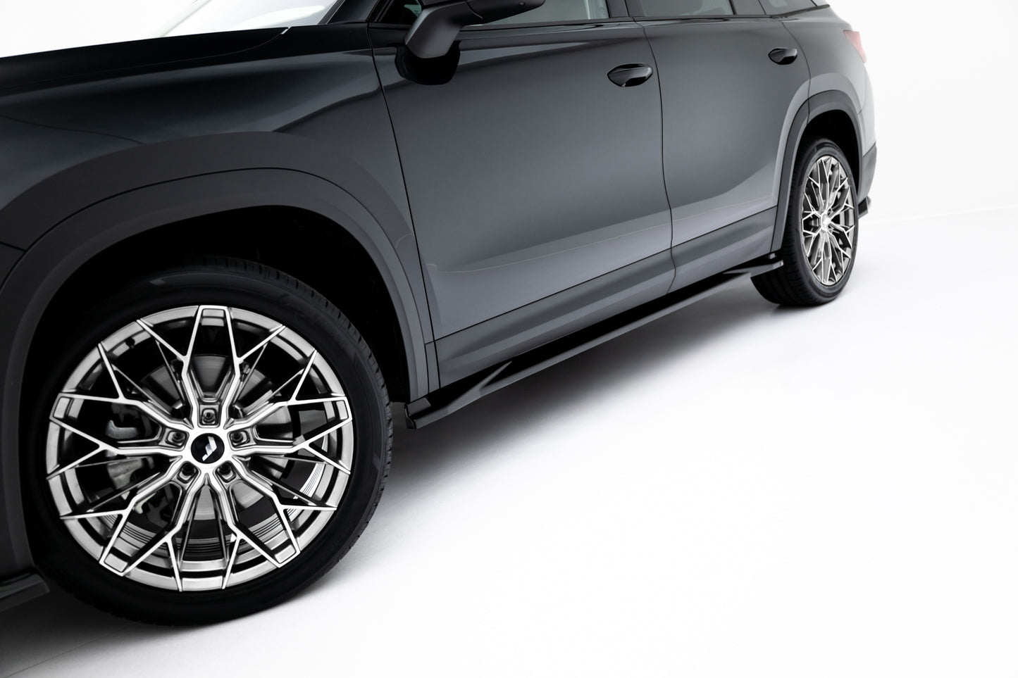 Seitenschweller Ansatz für Skoda Kodiaq Mk2 schwarz Hochglanz