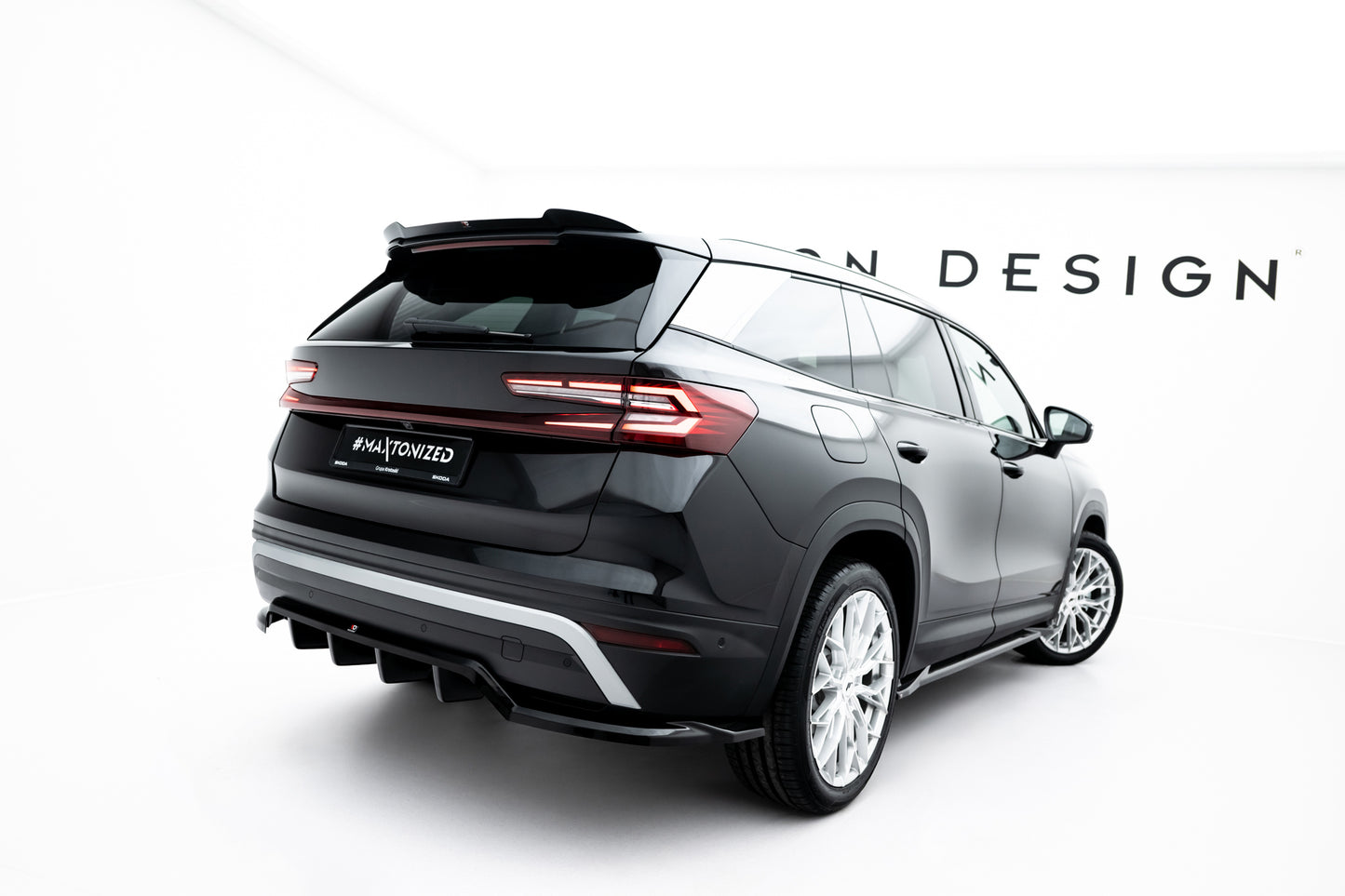 Spoiler CAP für Skoda Kodiaq Mk2 schwarz Hochglanz