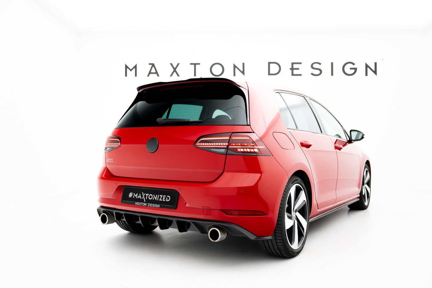 Diffusor Heck Ansatz für VW GOLF 7 GTI FACELIFT schwarz Hochglanz