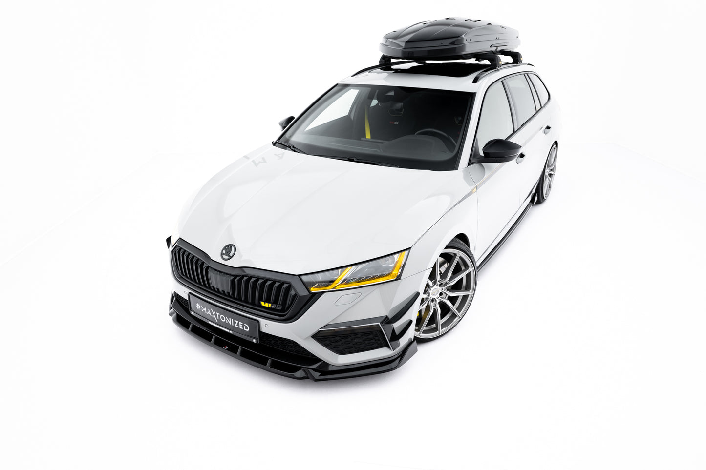 Front Ansatz V.5 für Skoda Octavia RS Mk4 schwarz Hochglanz
