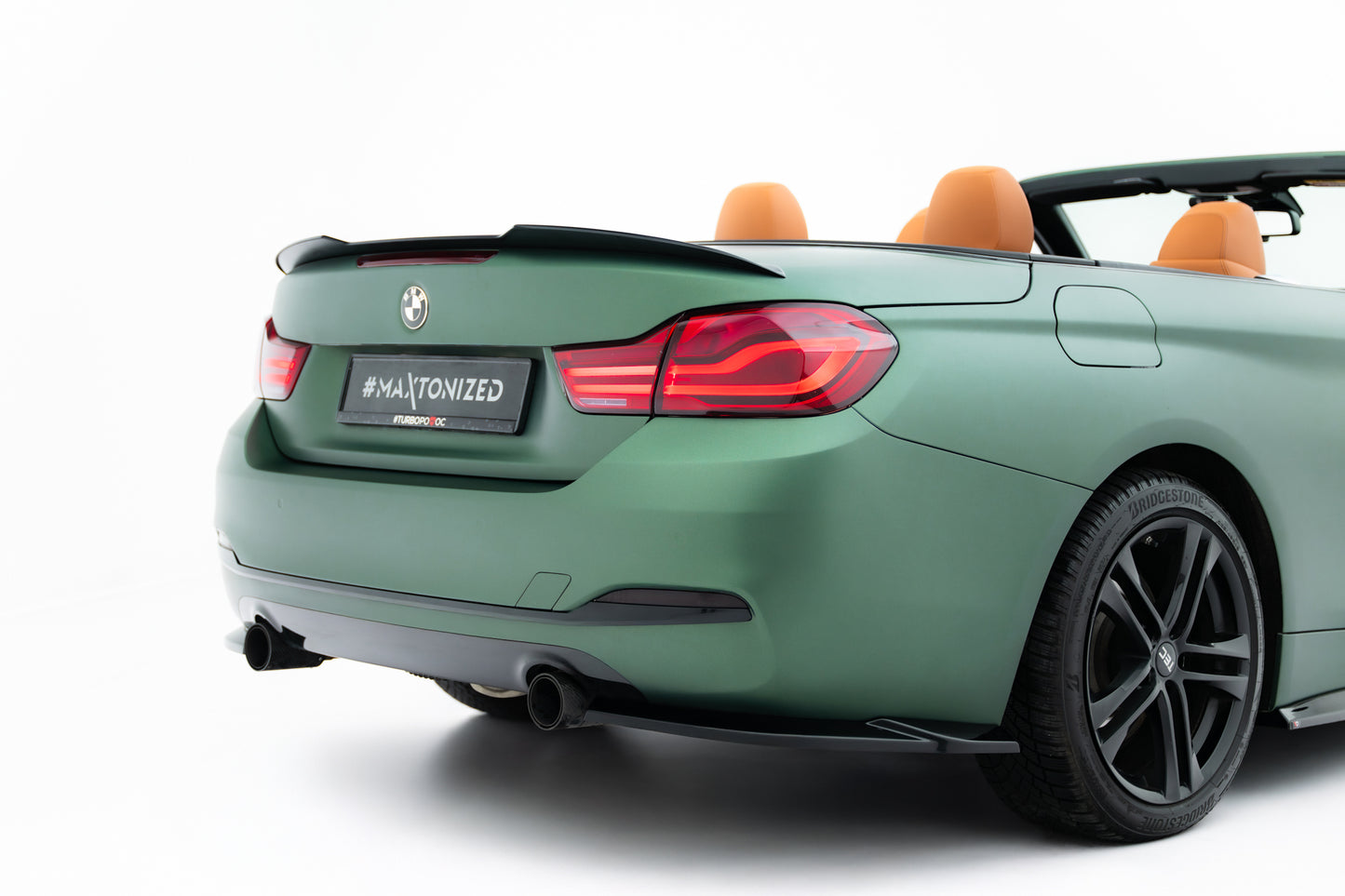 Heck Ansatz Flaps Diffusor für BMW 4er Cabrio / Coupe F33 / F32 schwarz Hochglanz