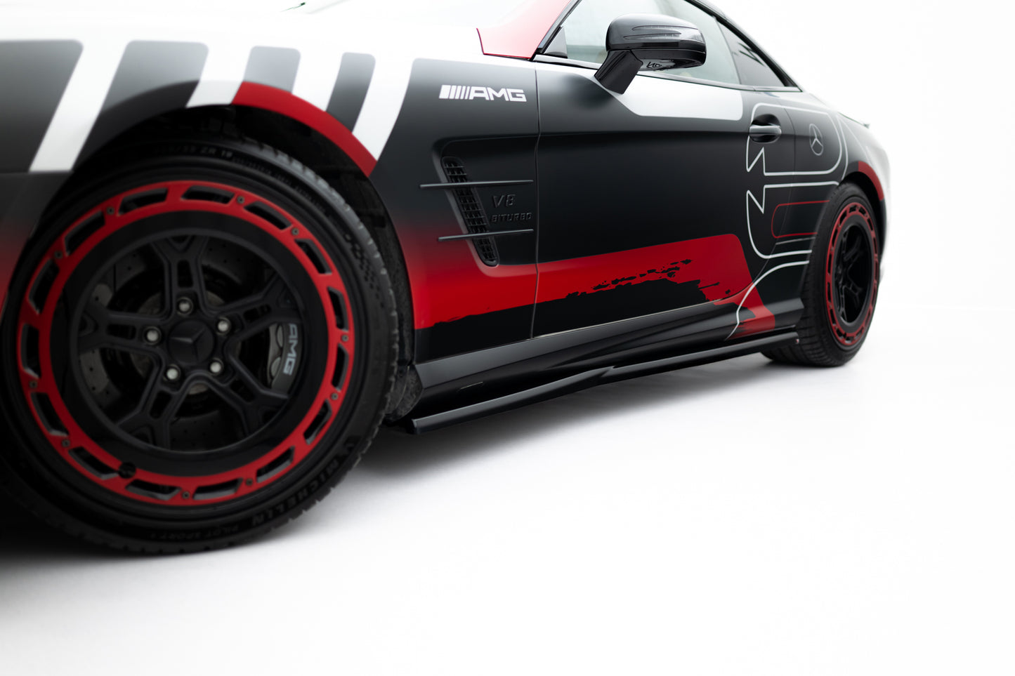 Seitenschweller Ansatz für Mercedes-Benz SL 63 AMG R231 schwarz Hochglanz
