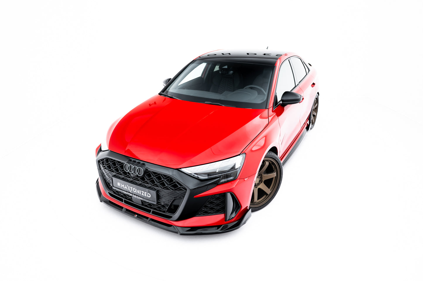 Front Ansatz V.3 für Audi RS3 Limousine 8Y Facelift schwarz Hochglanz