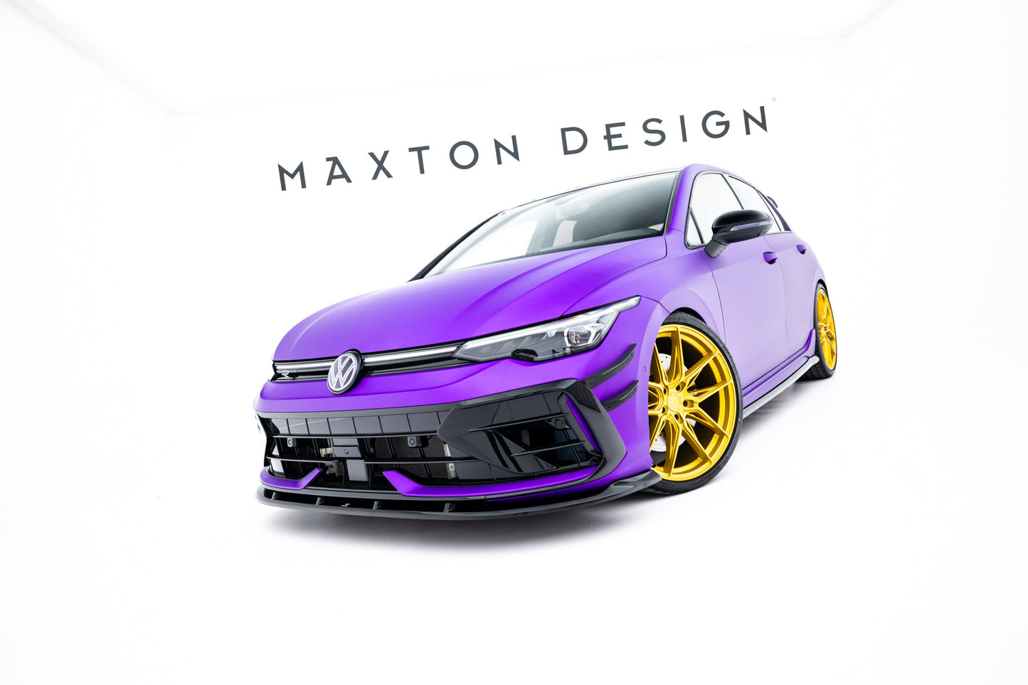 Front Ansatz V.2 für VW Golf R Mk8 Facelift schwarz Hochglanz