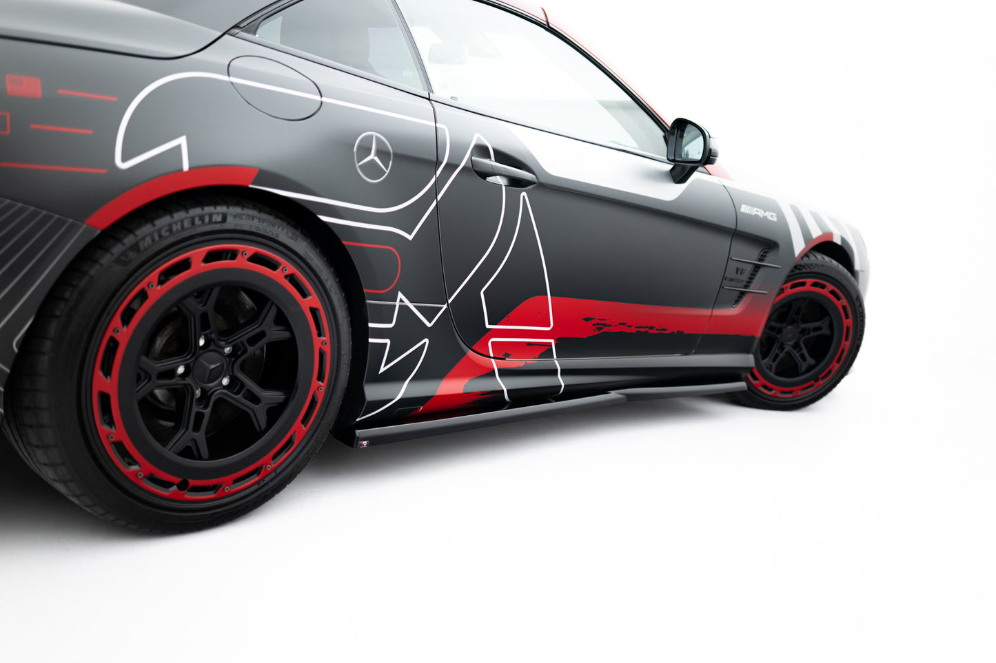 Seitenschweller Ansatz für Mercedes-Benz SL 63 AMG R231 schwarz Hochglanz