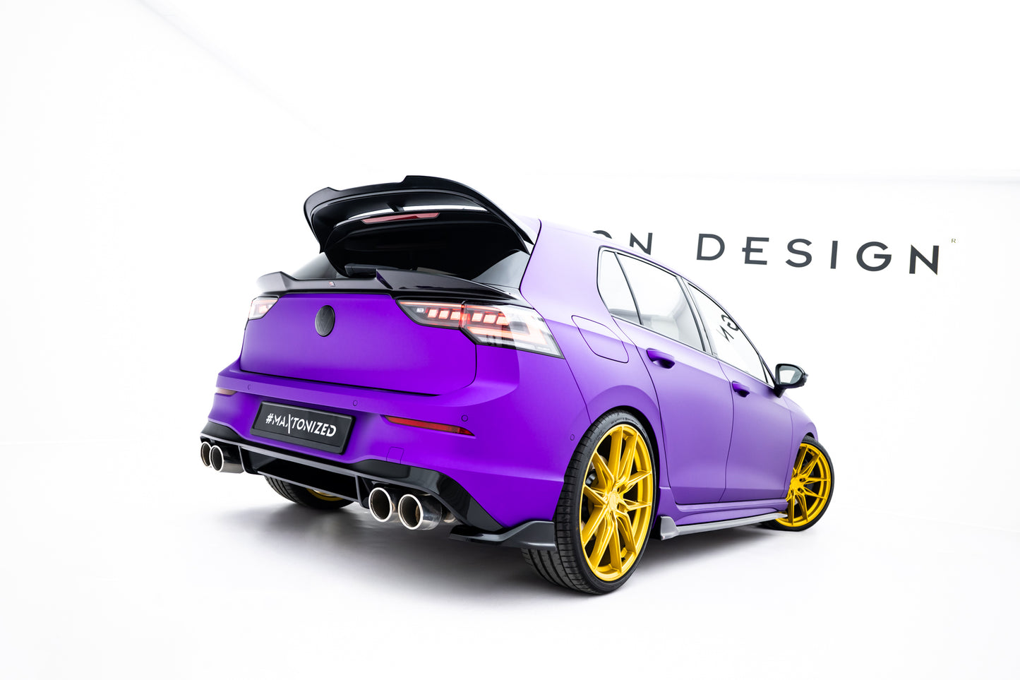 Heck Ansatz Flaps Diffusor V.7 für VW Golf R Mk8 / Mk8 Facelift schwarz Hochglanz