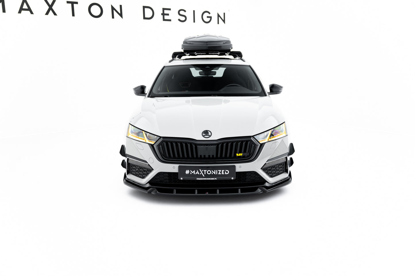 Front Ansatz V.5 für Skoda Octavia RS Mk4 schwarz Hochglanz