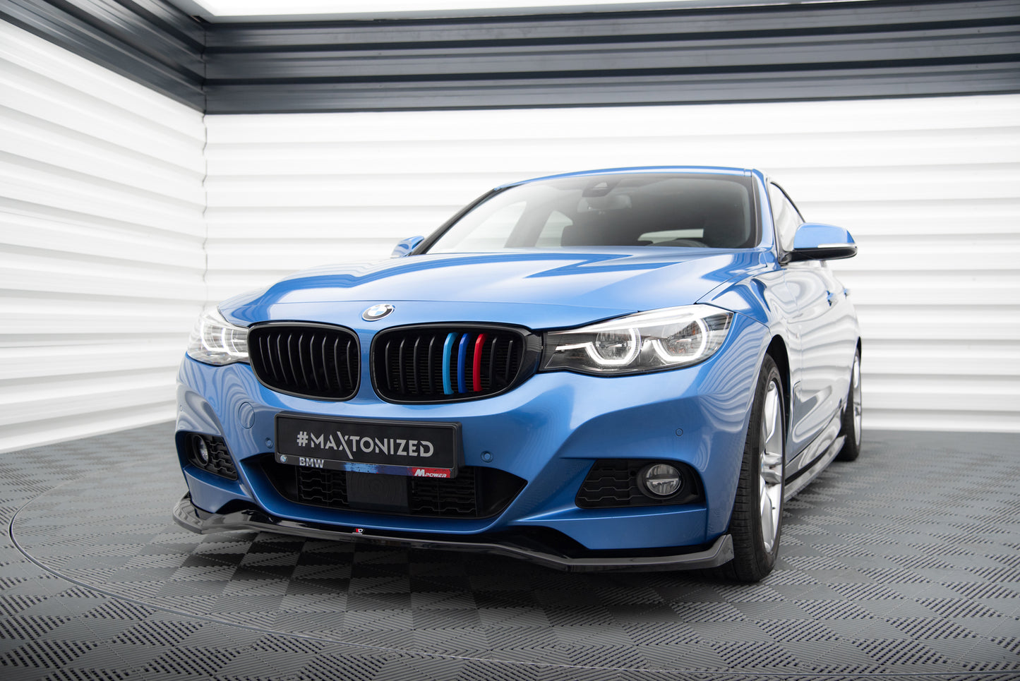 Front Ansatz V.2 für BMW 3er GT M-Paket F34 schwarz Hochglanz