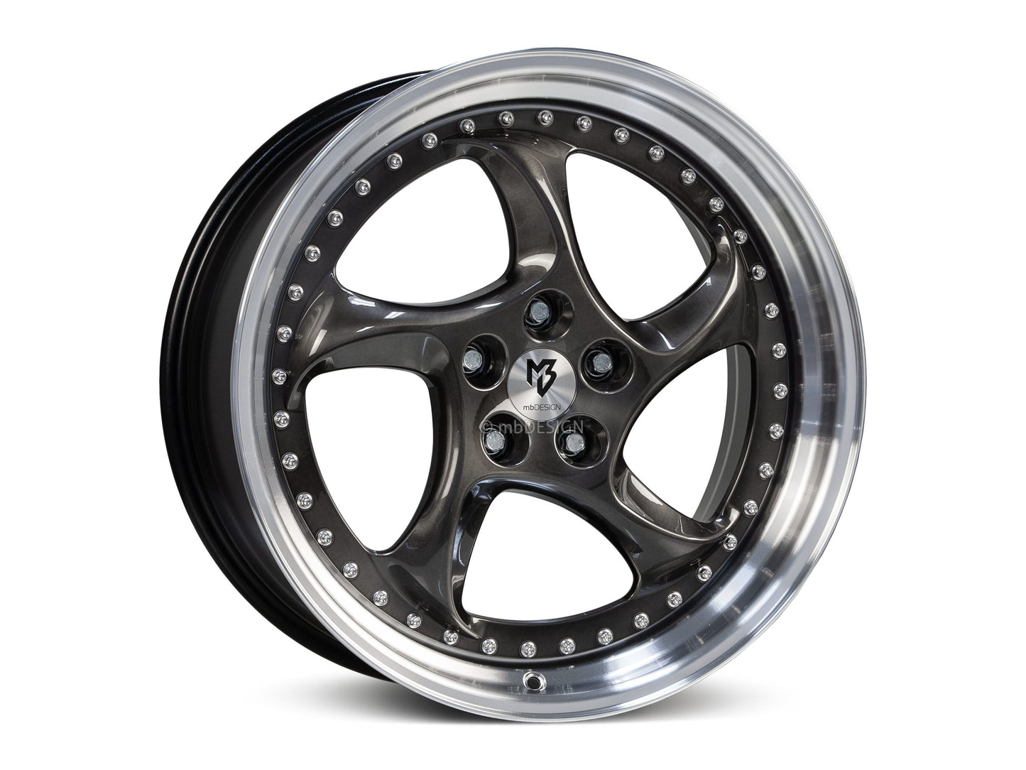 mbDesign Alufelgen MB TURBO Forged 2-tlg 20 Zoll - grau glänzend/glanzgedreht Acryl Pulverbeschichtet